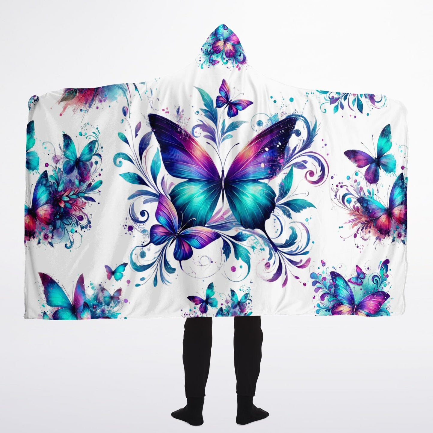 Butterfly Hooded Blanket Micro Fleece