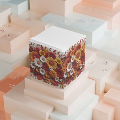 Vibrant Floral Note Cube - Perfect for Home & Office