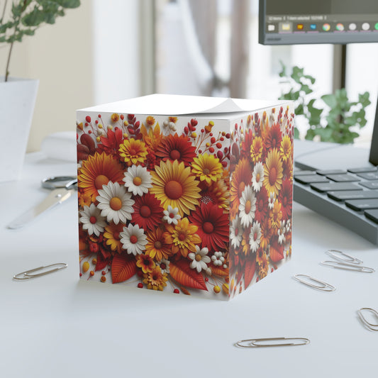 Vibrant Floral Note Cube - Perfect for Home & Office