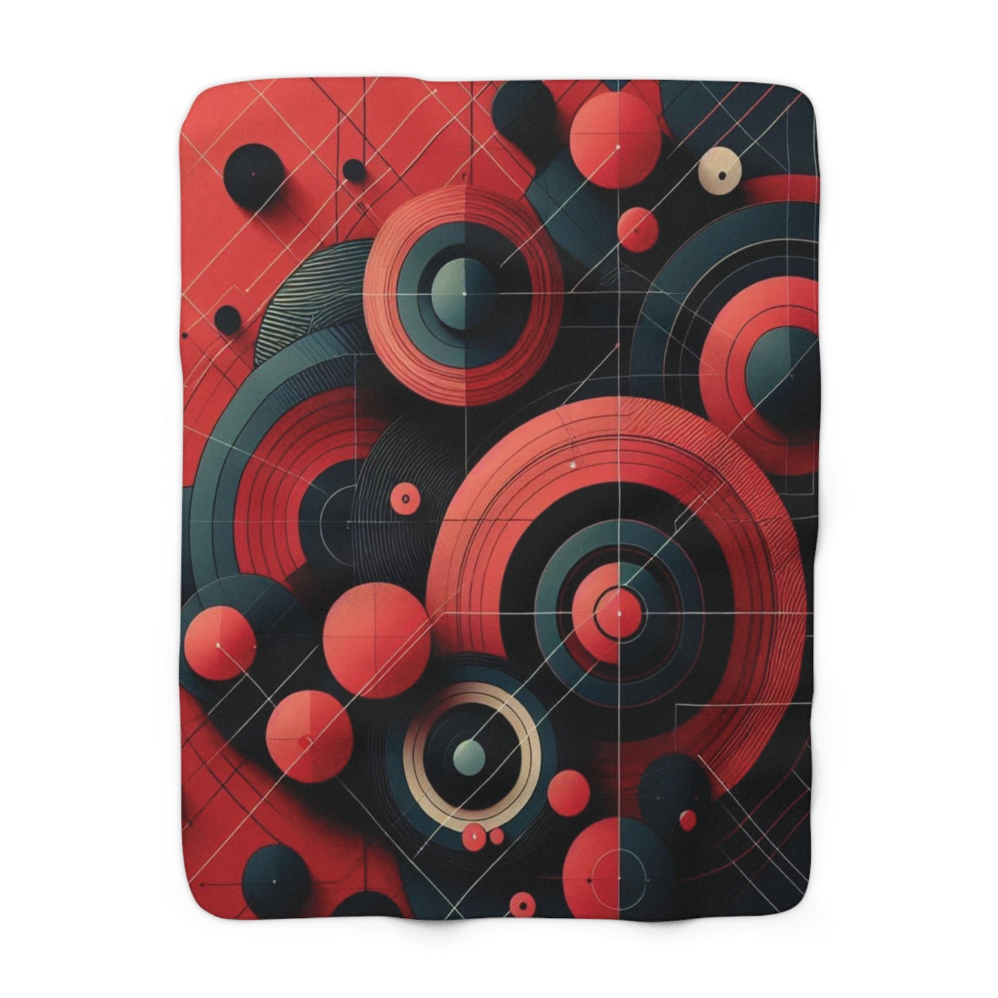 Abstract Geometric Sherpa Fleece Blanket - Cozy Modern Decor for Home