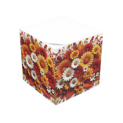 Vibrant Floral Note Cube - Perfect for Home & Office