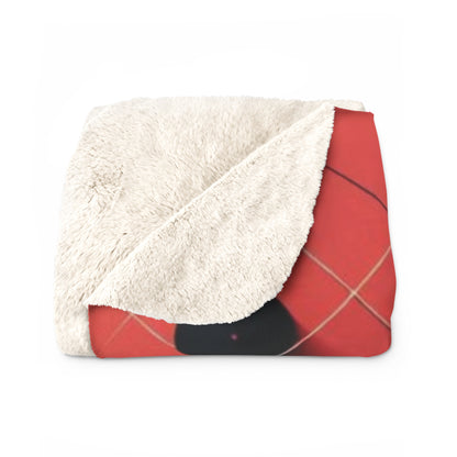 Abstract Geometric Sherpa Fleece Blanket - Cozy Modern Decor for Home