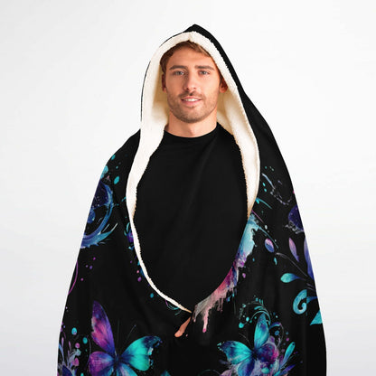 Butterfly Hooded Blanket Micro Fleece