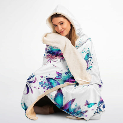 Butterfly Hooded Blanket Micro Fleece