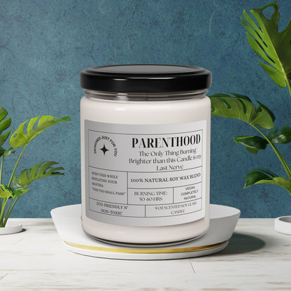 Parenthood Scented Soy Candle - Eco-Friendly 9oz Natural Wax for Relaxation