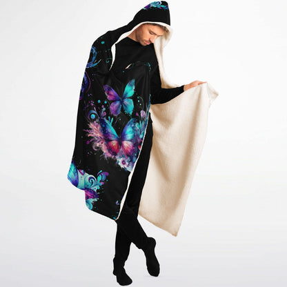 Butterfly Hooded Blanket Micro Fleece