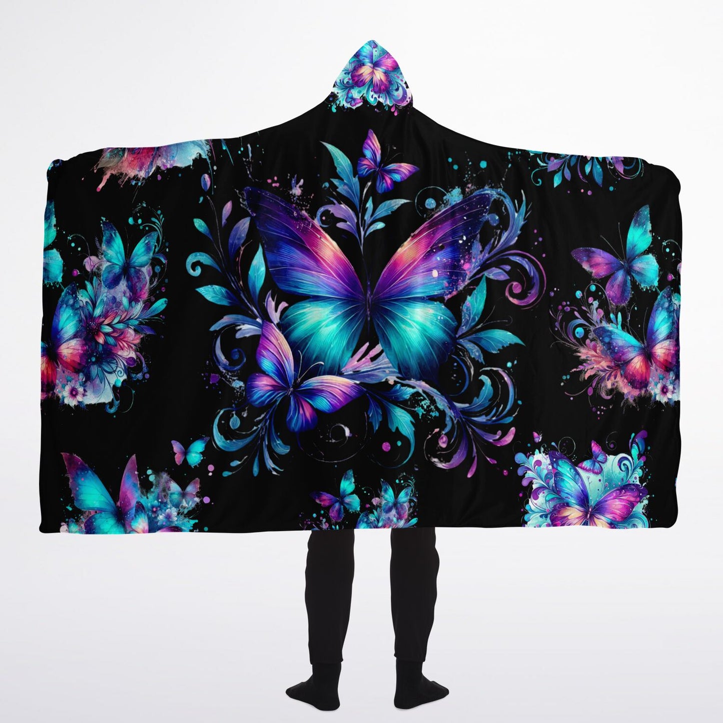 Butterfly Hooded Blanket Micro Fleece