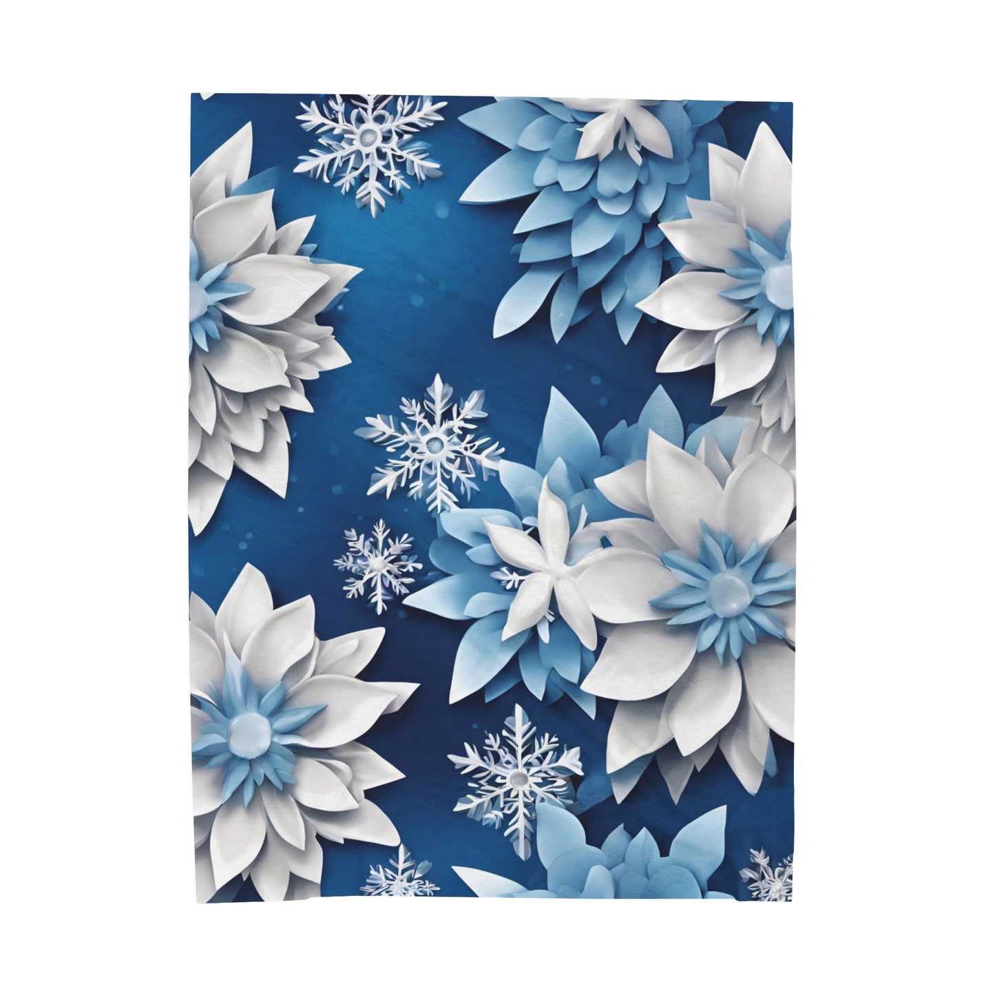 Cozy Floral Winter Velveteen Plush Blanket