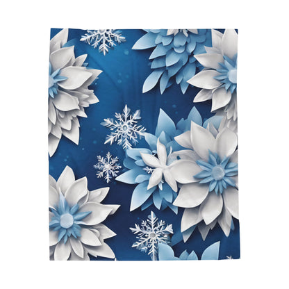 Cozy Floral Winter Velveteen Plush Blanket