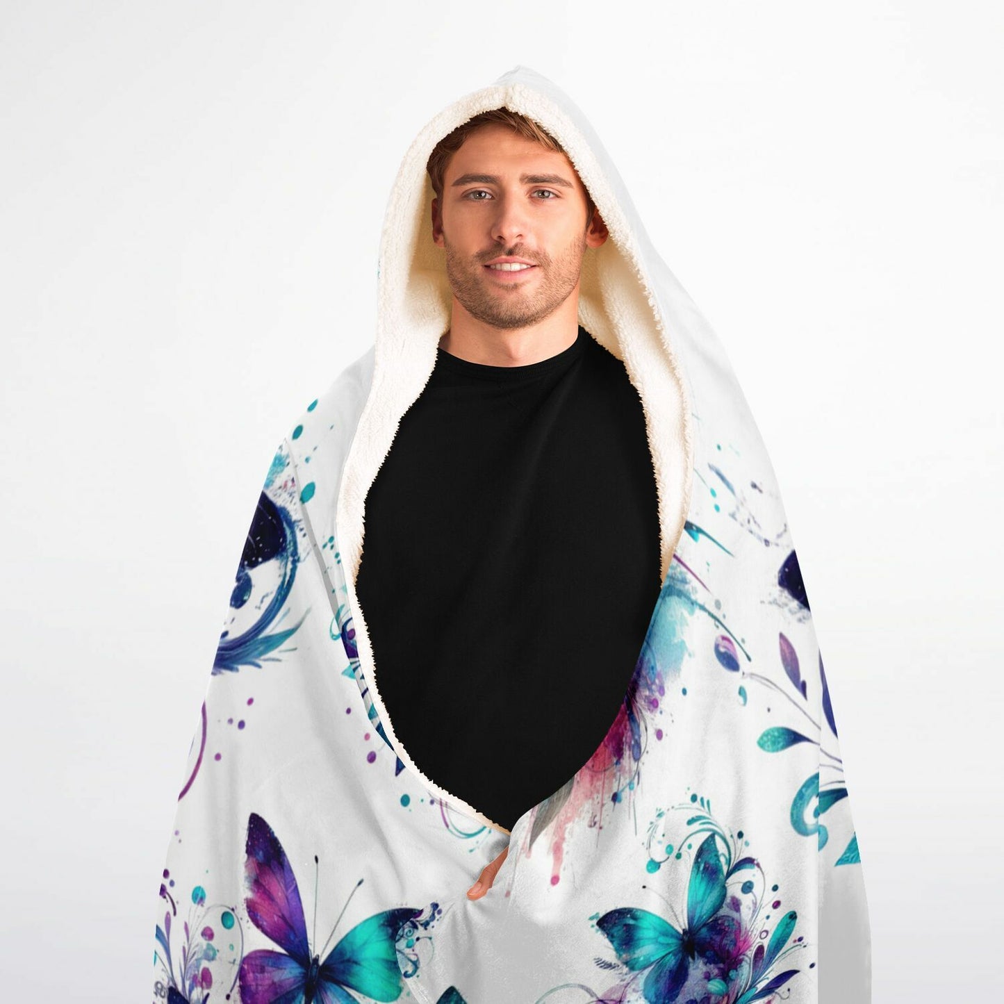 Butterfly Hooded Blanket Micro Fleece